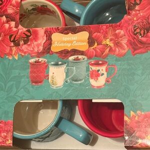 The Pioneer Woman Holiday Edition Mug Set - Red, Blue, Cream